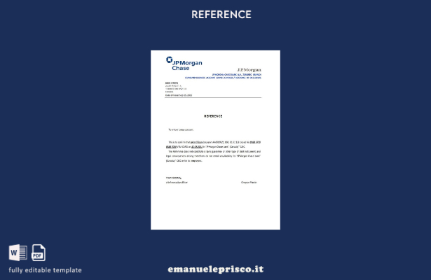 modello di riferimento chiusura Canada JP Morgan Chase stile verificato